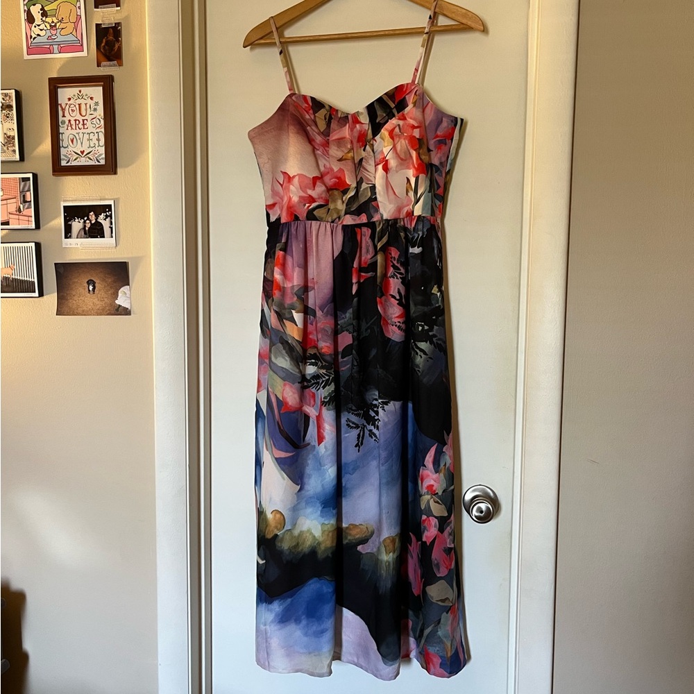 Corey Lynn Calter Anthropologie Daybreak midi dress size 8 spaghetti strap
